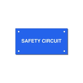 Safety Circuit Label – OEM Machine Safety — 4x2" White on Blue, Holes