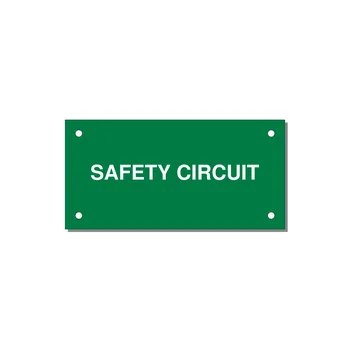 Safety Circuit Label – OEM Machine Safety — 4x2" White on Green, Holes