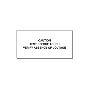Test Before Touch Label — 4x2" Black on White, Adhesive