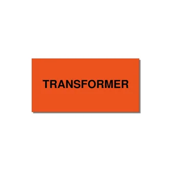 Transformer Label – OEM Power Equipment — 4x2" Black on Orange, Adhesive