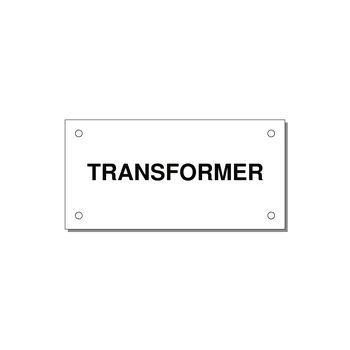 Transformer Label – OEM Power Equipment — 4x2" Black on White, Holes