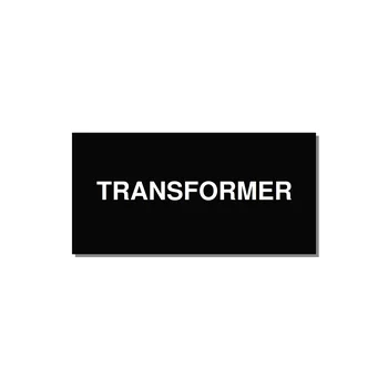 Transformer Label – OEM Power Equipment — 4x2" White on Black, Adhesive