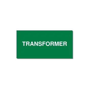 Transformer Label – OEM Power Equipment — 4x2" White on Green, Adhesive