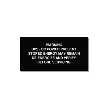 UPS / DC Power Present Label — 4x2" White on Black, Adhesive