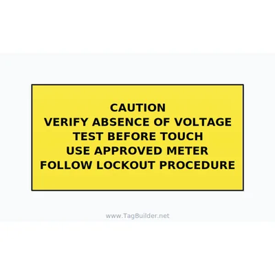 Verify Absence of Voltage Label — 6x3 Adhesive thumbnail