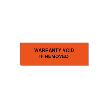 Warranty Void If Removed Label – OEM Equipment — 3x1" Black on Orange, Holes