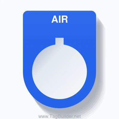 22mm Ring Tag – AIR, Single-Line Slim, Allen-Bradley Compatible, White on Blue