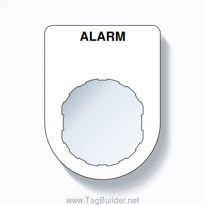 22mm Ring Tag – ALARM, Single-Line Slim, Schneider Electric Compatible, Black on White