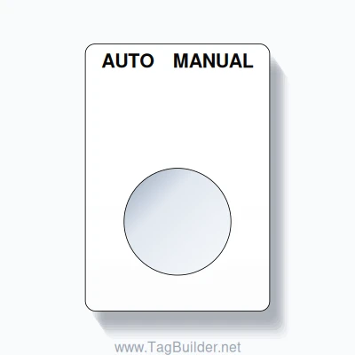 22mm Ring Tag – AUTO MANUAL, Two-Line Rounded, Black on White