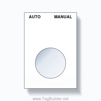 22mm Ring Tag – AUTO MANUAL, Two-Line Squared, Black on White