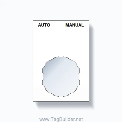 22mm Ring Tag – AUTO MANUAL, Two-Line Squared, Schneider Electric Compatible, Black on White