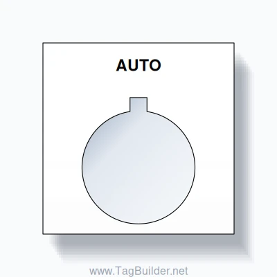 22mm Ring Tag – AUTO, Single-Line Square, Allen-Bradley Compatible, Black on White