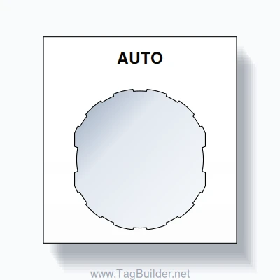 22mm Ring Tag – AUTO, Single-Line Square, Schneider Electric Compatible, Black on White