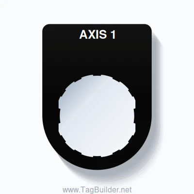 22mm Ring Tag – AXIS 1, Single-Line Slim, Schneider Electric Compatible, White on Black