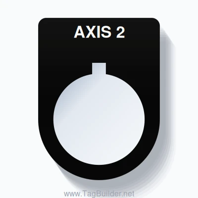 22mm Ring Tag – AXIS 2, Single-Line Slim, Allen-Bradley Compatible, White on Black