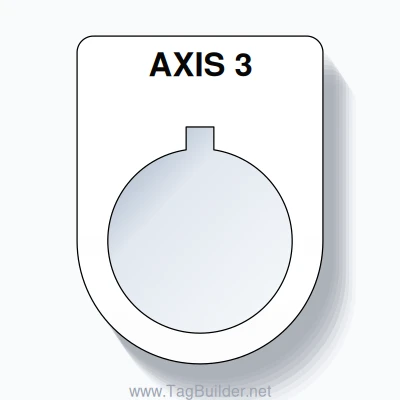 22mm Ring Tag – AXIS 3, Single-Line Slim, Allen-Bradley Compatible, Black on White