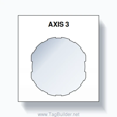 22mm Ring Tag – AXIS 3, Single-Line Square, Schneider Electric Compatible, Black on White