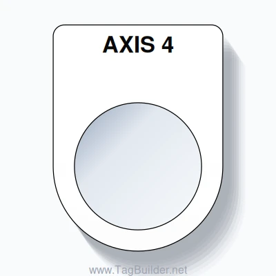 22mm Ring Tag – AXIS 4, Single-Line Slim, Black on White
