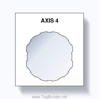 22mm Ring Tag – AXIS 4, Single-Line Square, Schneider Electric Compatible, Black on White