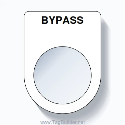 22mm Ring Tag – BYPASS, Single-Line Slim, Black on White