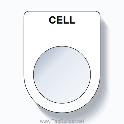 22mm Ring Tag – CELL, Single-Line Slim, Black on White