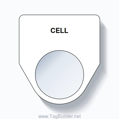 22mm Ring Tag – CELL, Single-Line Traditional, Black on White