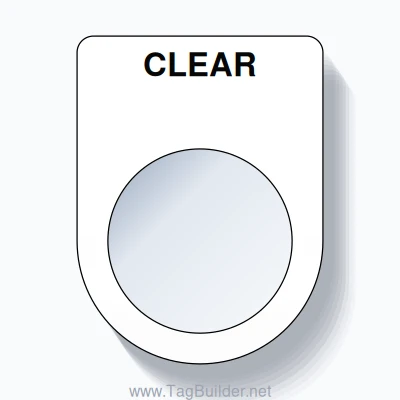 22mm Ring Tag – CLEAR, Single-Line Slim, Black on White