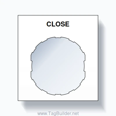 22mm Ring Tag – CLOSE, Single-Line Square, Schneider Electric Compatible, Black on White