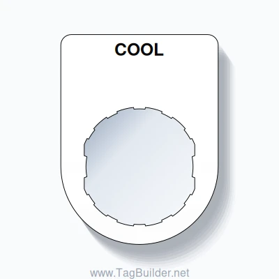 22mm Ring Tag – COOL, Single-Line Slim, Schneider Electric Compatible, Black on White