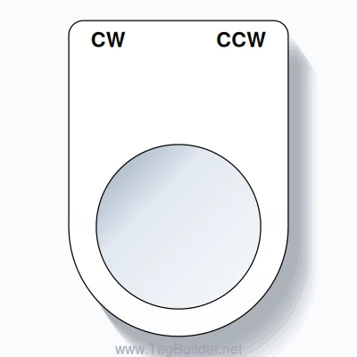 22mm Ring Tag – CW CCW, Two-Line Slim, Black on White