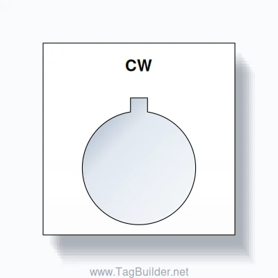 22mm Ring Tag – CW, Single-Line Square, Allen-Bradley Compatible, Black on White