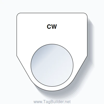 22mm Ring Tag – CW, Single-Line Traditional, Black on White