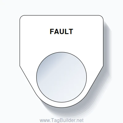 22mm Ring Tag – FAULT, Single-Line Traditional, Black on White