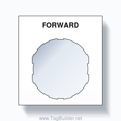 22mm Ring Tag – FORWARD, Single-Line Square, Schneider Electric Compatible, Black on White