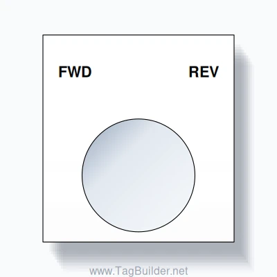 22mm Ring Tag – FWD REV, Two-Line Square, Black on White