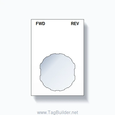 22mm Ring Tag – FWD REV, Two-Line Squared, Schneider Electric Compatible, Black on White