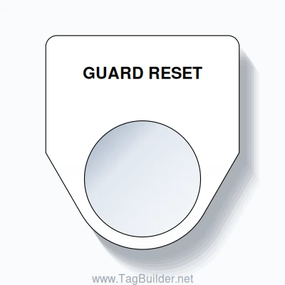 22mm Ring Tag – GUARD RESET, Single-Line Traditional, Black on White