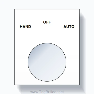 22mm Ring Tag – HAND OFF AUTO, Three-Line Square, Black on White