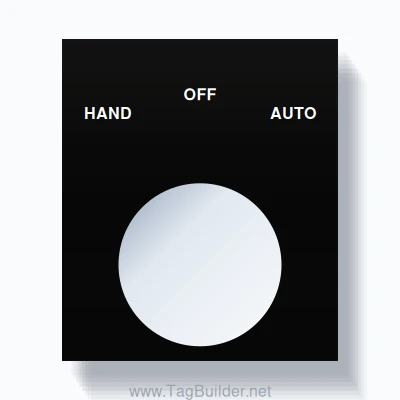 22mm Ring Tag – HAND OFF AUTO, Three-Line Square, White on Black