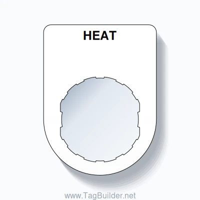 22mm Ring Tag – HEAT, Single-Line Slim, Schneider Electric Compatible, Black on White