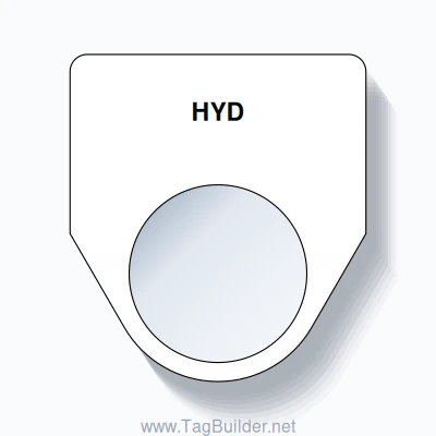 22mm Ring Tag – HYD, Single-Line Traditional, Black on White