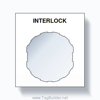 22mm Ring Tag – INTERLOCK, Single-Line Square, Schneider Electric Compatible, Black on White