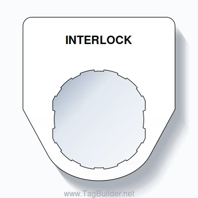 22mm Ring Tag – INTERLOCK, Single-Line Traditional, Schneider Electric Compatible, Black on White