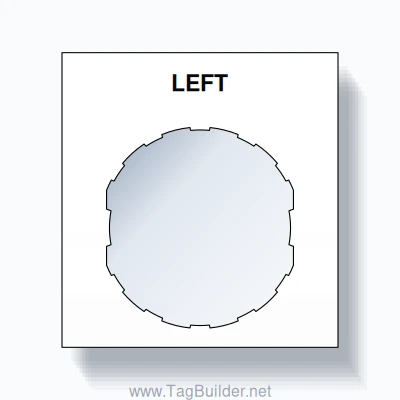 22mm Ring Tag – LEFT, Single-Line Square, Schneider Electric Compatible, Black on White