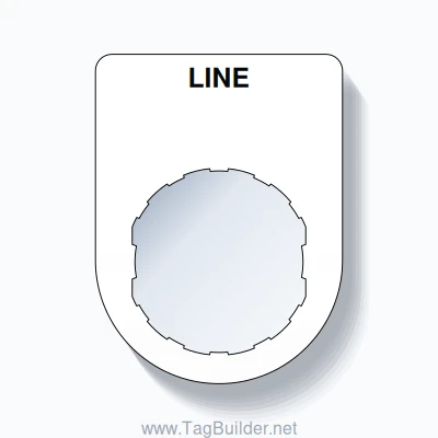 22mm Ring Tag – LINE, Single-Line Slim, Schneider Electric Compatible, Black on White