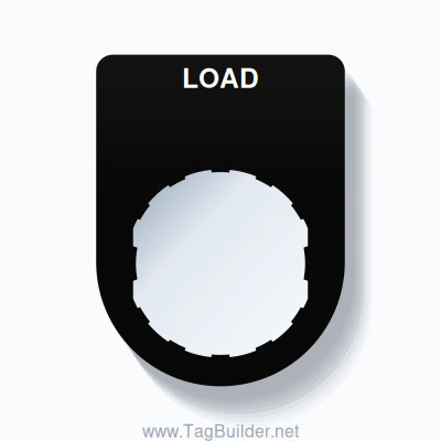 22mm Ring Tag – LOAD, Single-Line Slim, Schneider Electric Compatible, White on Black
