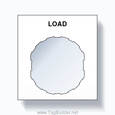 22mm Ring Tag – LOAD, Single-Line Square, Schneider Electric Compatible, Black on White