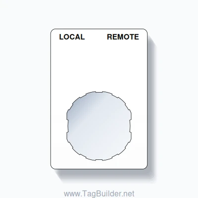 22mm Ring Tag – LOCAL REMOTE, Two-Line Rounded, Schneider Electric Compatible, Black on White