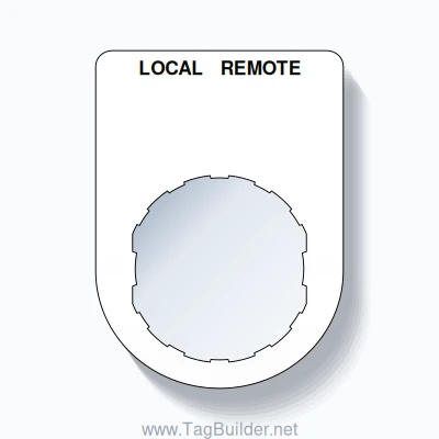 22mm Ring Tag – LOCAL REMOTE, Two-Line Slim, Schneider Electric Compatible, Black on White