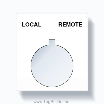 22mm Ring Tag – LOCAL REMOTE, Two-Line Square, Allen-Bradley Compatible, Black on White